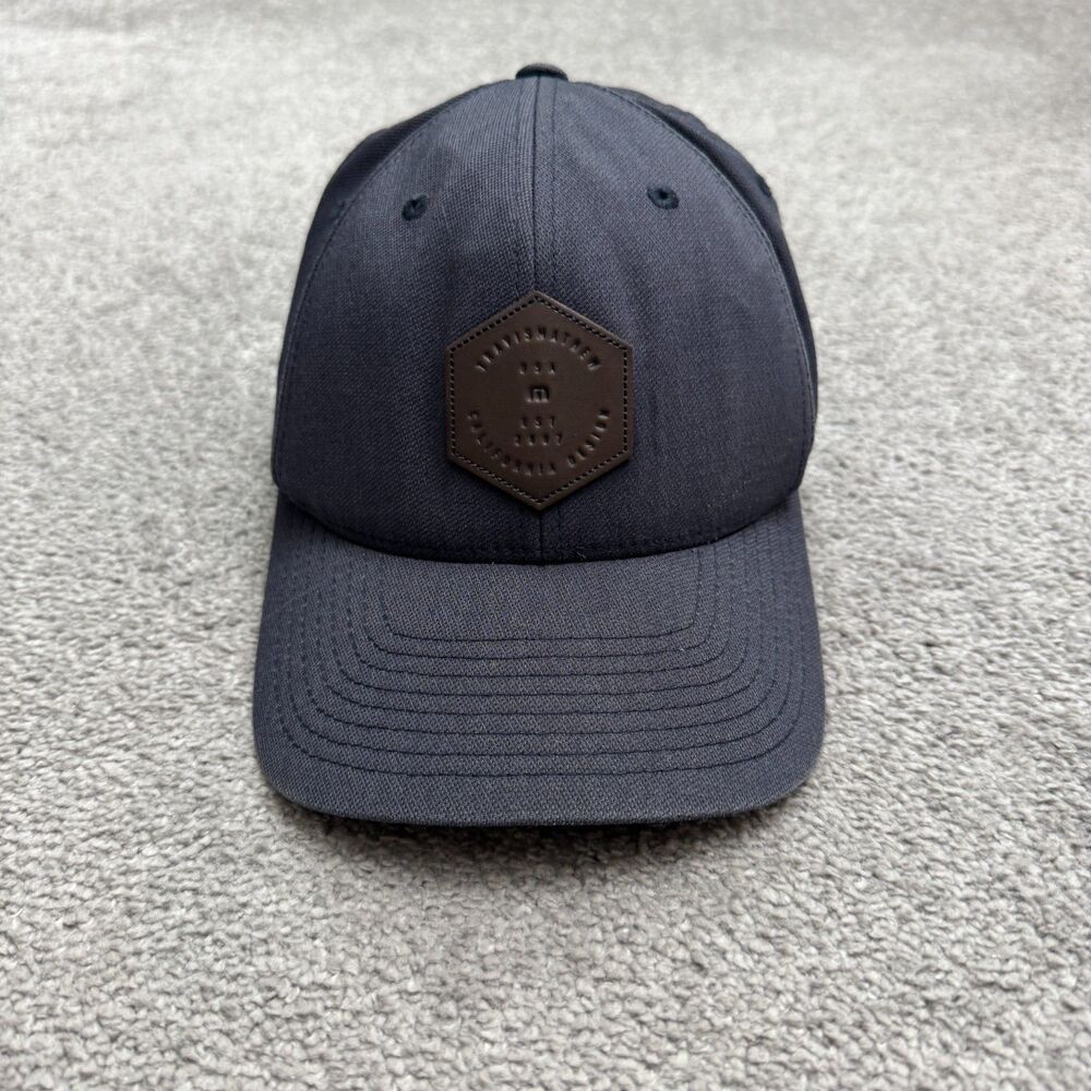 Travis Mathew Yupoong Flexfit Golf Hat Cap Mens L-XL Navy Blue Embroidered MVCG
